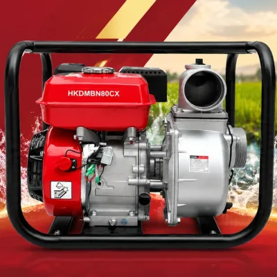 Máy bơm nước chạy động cơ xăng, khung thép bảo vệ