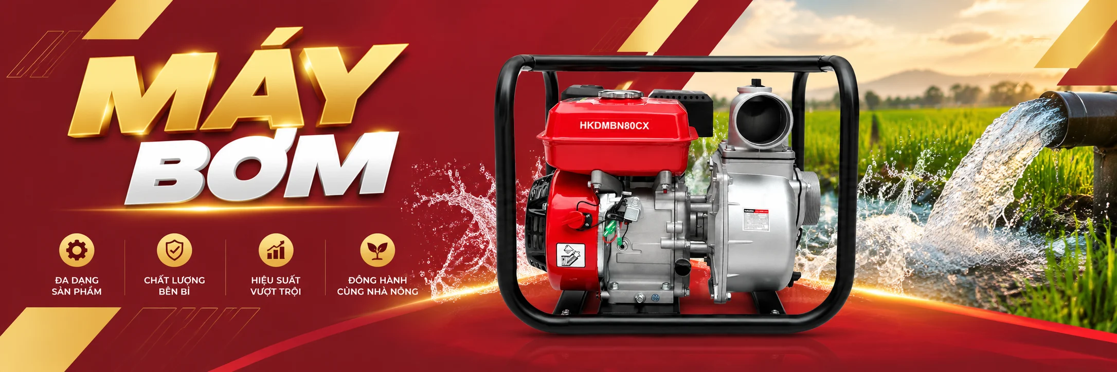 Banner máy bơm, động cơ và thiết bị cơ điện