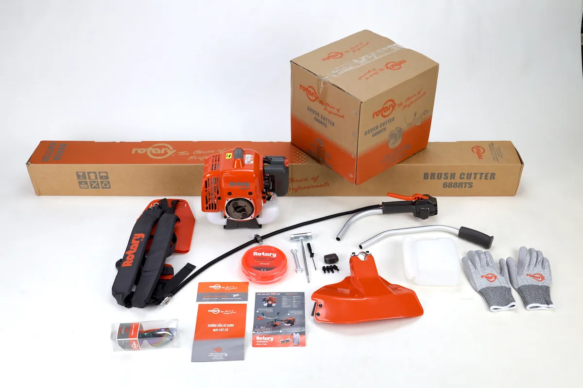 Máy cắt cỏ Rotary 688RTS – trọn bộ kèm thùng
